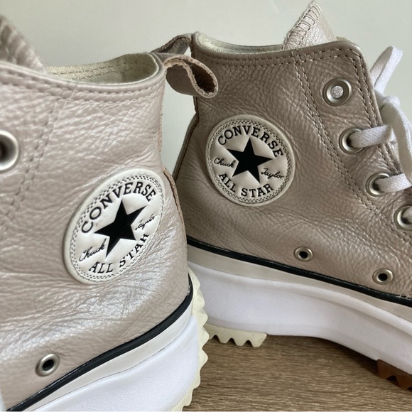 Converse Metallic Pink Leather high top Run Star Hike - Picture 7 of 9